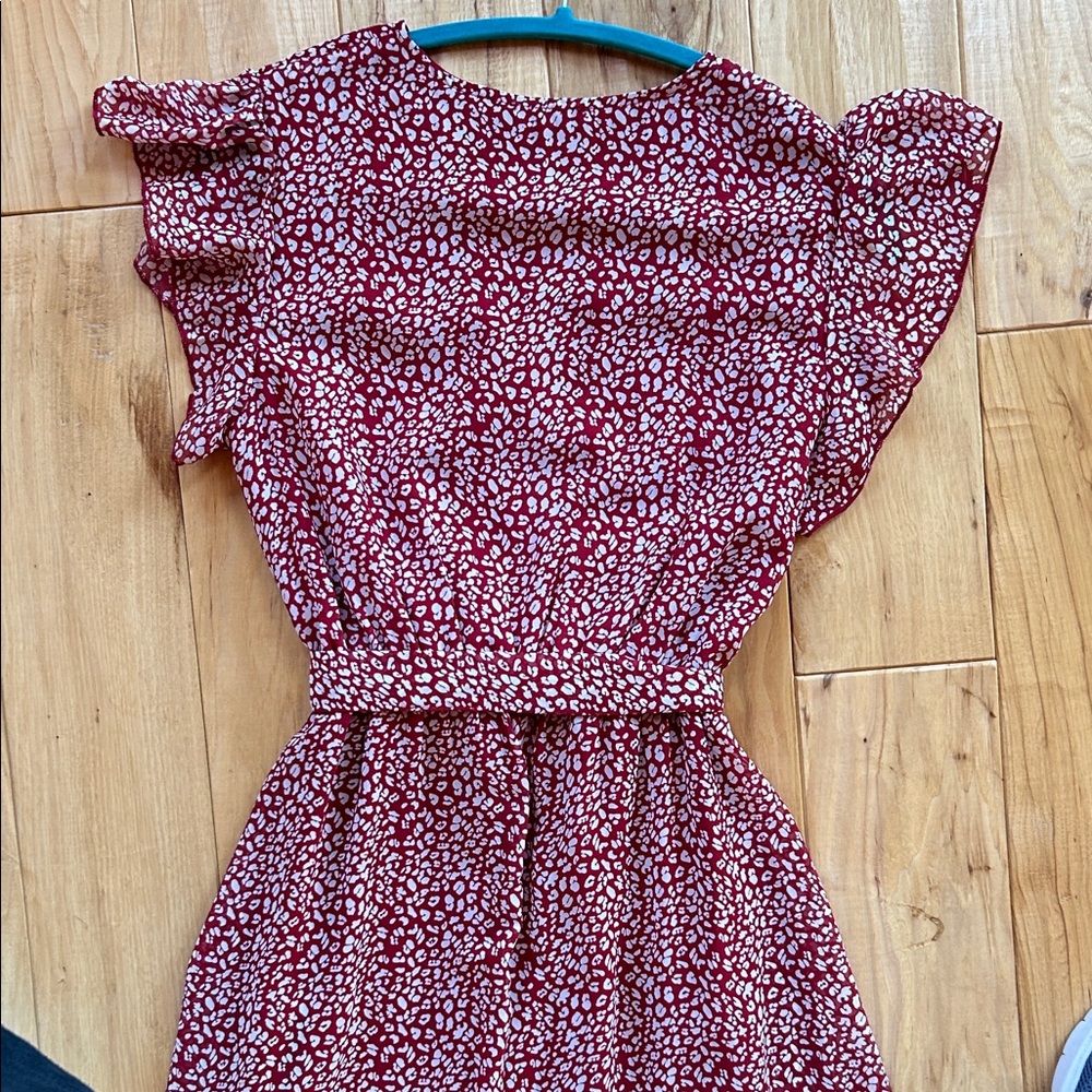 H&M Burgundy and White Midi Dress - Picture 5 of 8